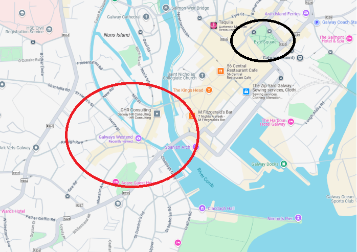 Only a short walk from Eyre Square